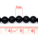 6mm BLACK ONYX Agate Round Beads, full strand, about 65 beads, gon0004