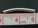 300Pcs Silver Plated Smooth Spacer Tube Beads 19mm long . bme0262