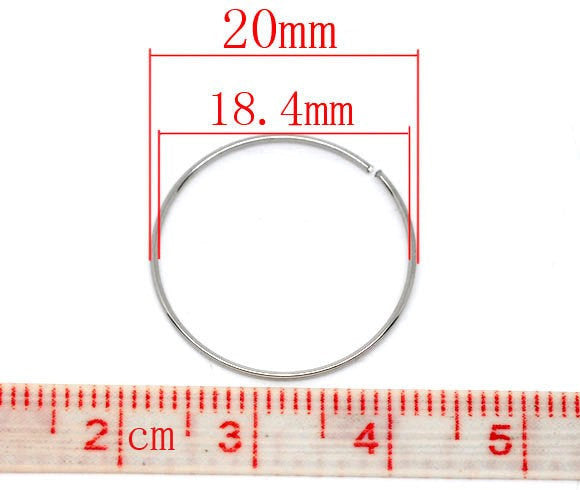 1000 Hardened Steel Memory Wire Loops  20mm . finger rings or wine glass rings, about 3/4" diameter  wir0010