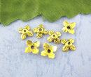 Antique Gold 4 Petal Leaves Bead End Caps 6mm  fin0087a