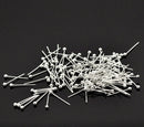 500 Medium Silver Plated Ball Head Pins, 1" long (25mm)  24ga  24 gauge. Pin0043