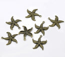 6 Bronze Tone STARFISH charms or pendants chb0289