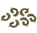 20 Bronze Tone SPIRAL charms or pendant connectors . bulk package . chb0218