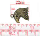 8 Bronze Tone EAGLE HEAD Charm Pendants. Chb0104