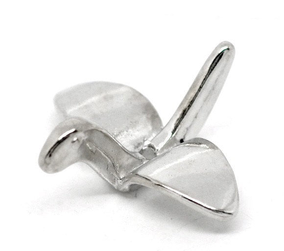 30 Silver Tone Metal ORIGAMI CRANE Charm Beads bme0115b