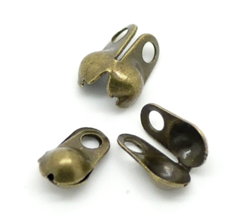500 Bronze Tone Metal Brass Ball Chain End Connectors for 3.2mm ball chain fin0468b