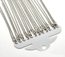 12 Silver Tone BALL CHAIN Necklaces, lobster clasp, 20" long 2.4mm fch0032b