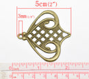 50 Brass Vintage Style Filigree Flat Metal Findings  Bulk package  CHB0207