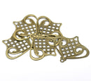 50 Brass Vintage Style Filigree Flat Metal Findings  Bulk package  CHB0207
