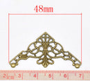 50 Brass Vintage Style Filigree Flat Metal Findings  Bulk package . fil0038