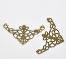 50 Brass Vintage Style Filigree Flat Metal Findings  Bulk package . fil0038
