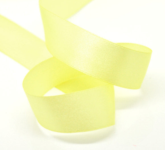 1 inch wide LEMON YELLOW Satin Ribbon for Weddings, Scrapbooking, Jewelry Making, Sewing, Gift Wrap  25 yards rib0059