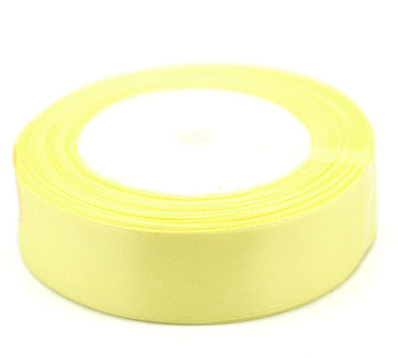 1 inch wide LEMON YELLOW Satin Ribbon for Weddings, Scrapbooking, Jewelry Making, Sewing, Gift Wrap  25 yards rib0059