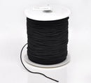 Bulk Roll . 120 Meters JET BLACK Cotton and Elastic Stretchy Cord cor0006