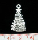 40 bulk Small Silver Pewter CHRISTMAS TREE Charms or Pendants chs0657b