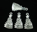 40 bulk Small Silver Pewter CHRISTMAS TREE Charms or Pendants chs0657b