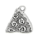 6 Silver Tone Pewter PIZZA Food Charm Pendants chs0163