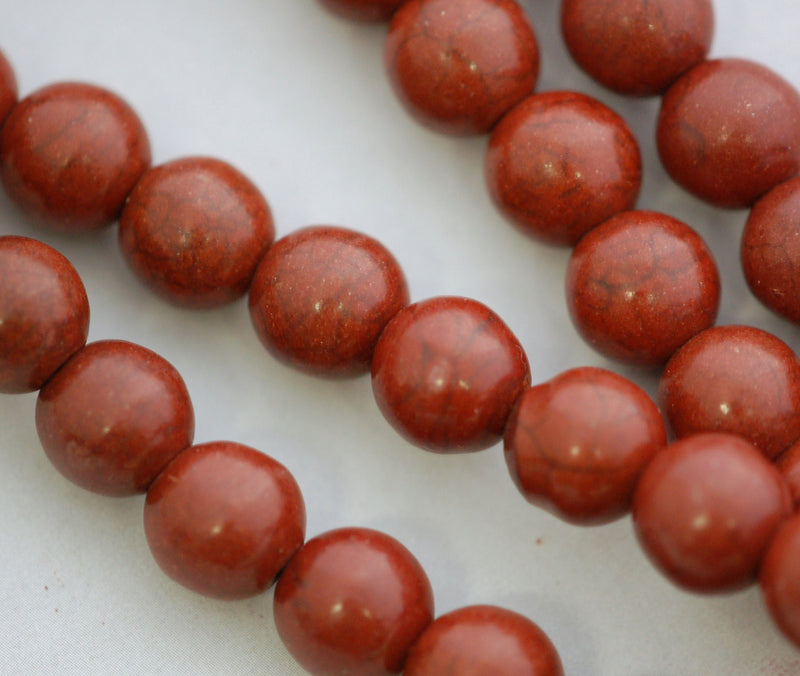 12mm Howlite Stone Beads ROUND Ball, CHOCOLATE BROWN, full strand, how0274