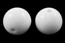 10 Large Solid Acrylic Round BUBBLEGUM Beads, BRIGHT WHITE Glossy, 20mm, bac0074