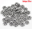 400 Silver Tone Pewter DAISY Spacer Beads . 5mm  bulk package  bme0009
