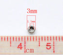 1000 Silver Tone Metal ROUND Spacer Beads 3mm bme0132