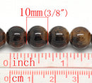 40 Round Glass Beads, CHOCOLATE BROWN with Black marbeling, marble pattern, 10mm  bgl0286