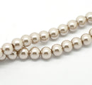 10mm LIGHT MUSHROOM Colored Round Glass Pearl Beads  40 beads  bgl0463