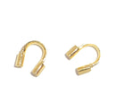 50 pieces 5mm Bright GOLD PLATED Wire Guides, Wire Protectors . Wire Guards  fin0154a