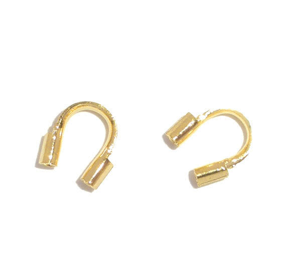 50 pieces 5mm Bright GOLD PLATED Wire Guides, Wire Protectors . Wire Guards  fin0154a