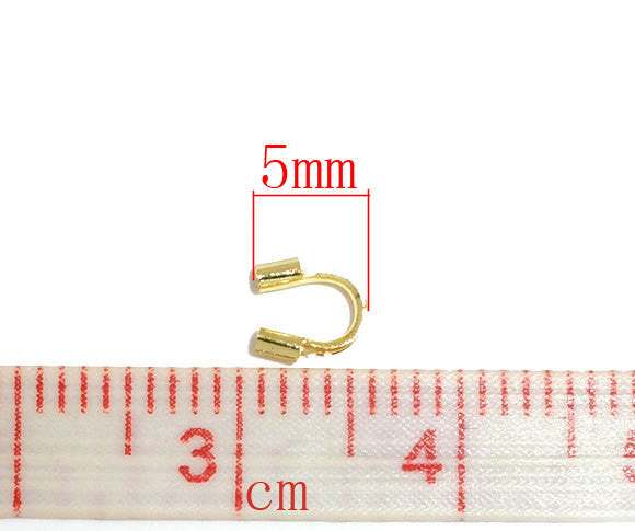 50 pieces 5mm Bright GOLD PLATED Wire Guides, Wire Protectors . Wire Guards  fin0154a