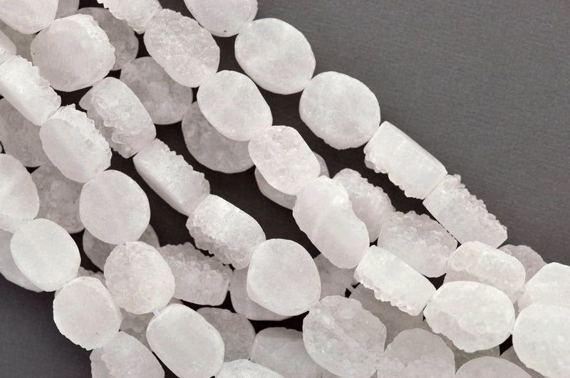 16x12mm DRUZY ROCK CRYSTAL Oval Beads, cabochons, natural gemstones, 2 beads, gqz0066b