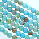 8mm Turquoise Ocean Blue AGATE Beads, Round FACETED full strand, Natural Gemstones gag0047