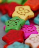 Small Stone Synthetic Howlite Smiling Star Beads 11mm, full strand, 38 beads  HOW0121