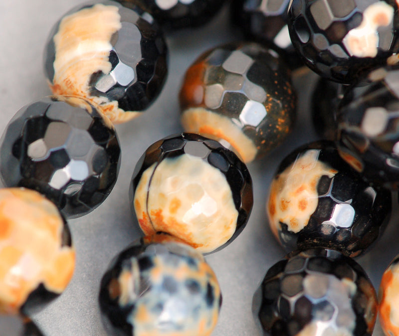 1 Strand 15.5" Round Dyed Faceted MIDNIGHT HARVEST Agate Beads 10mm  Natural Gemstones gag0029