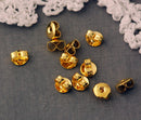 50 Small Butterfly Earring Backs . Bright Gold Metal  fin0297