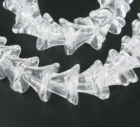 20 Bell Flower Glass Beads, 12x10mm . bgl0782