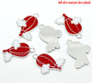 4 RED Hot Air Balloon Enamel Charm Pendants. CHE0100