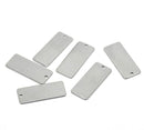 5 Stainless Steel Metal Stamping Blanks Charms, RECTANGLE shape, punched hole, 7/8" x 3/8" 18 gauge  s9193  MSB0002