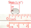 10 Stainless Steel Metal Stamping Blanks Charms, Small OVAL TAGS 9x7mm, 18 gauge . MSB0089a