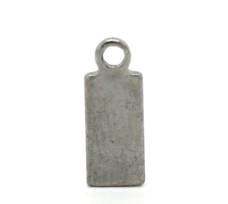 50 Stainless Steel Metal Stamping Blanks Charms, Small RECTANGLE TAGS, 10mm x 4mm, 18 gauge  msb0128b