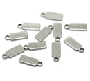 10 Stainless Steel Metal Stamping Blanks Charms, Small RECTANGLE TAGS, 18 gauge  msb0128a