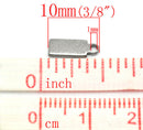 50 Stainless Steel Metal Stamping Blanks Charms, Small RECTANGLE TAGS, 10mm x 4mm, 18 gauge  msb0128b