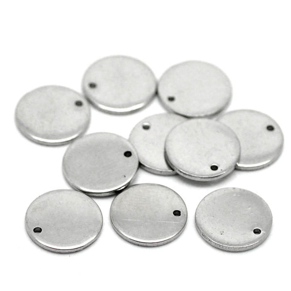 50 Stainless Steel Metal Stamping Blanks Charms, Small 9mm X 7mm