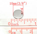 10 Stainless Steel Metal Stamping Blanks Charms ( 10mm ), Small ROUND DISC Tags, 18 gauge  MSB0017a