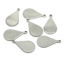 10 Stainless Steel Metal Stamping Blanks Charms, Small TEARDROP TAGS, 18 gauge  MSB0079a