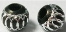 25 JET BLACK and Silver Round Aluminum Beads with Diamond Cut Swirls . 8mm bme0319