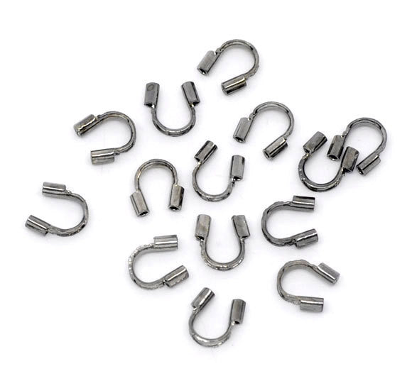 5mm GUNMETAL BLACK Wire Guides, Wire Protectors . Wire Guards . 50 pieces fin0043a