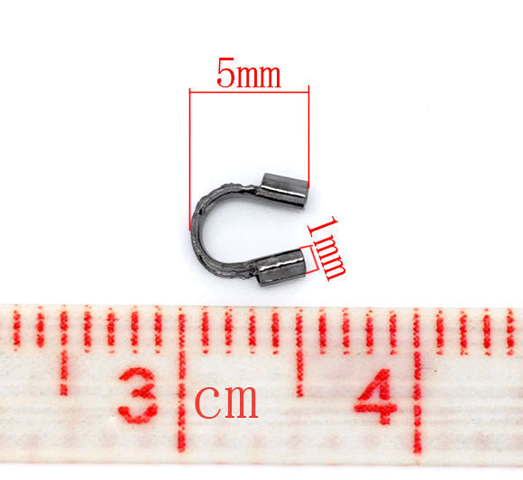 5mm GUNMETAL BLACK Wire Guides, Wire Protectors . Wire Guards . 50 pieces fin0043a