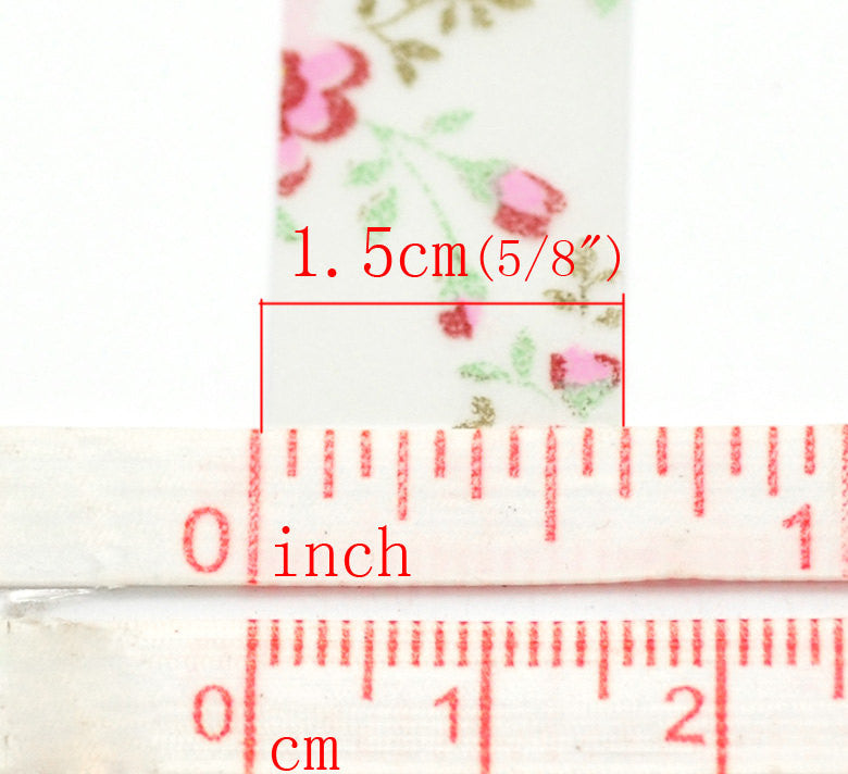 Washi Tape Flowers Pastel Floral ( 10 meters )  adh0002