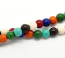 1 strand Synthetic Howlite Stone Beads ROUND BALL 6mm, mixed Autumn colors how0242